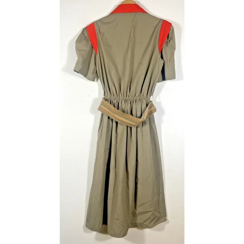 ILGWU Vintage Shirt Dress Patty O'Neil Belted Size 9/10 70s Western Cowgirl Boho - Picture 10 of 11